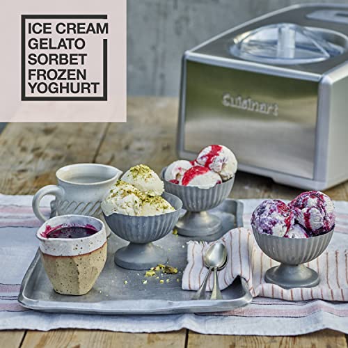 Cuisinart Ice Cream and Gelato Maker | Makes Ice Cream, Gelato, Sorbet, Frozen Yoghurt in 40 Minutes | No Need to Pre-Freeze Bowl | Stainless Ste