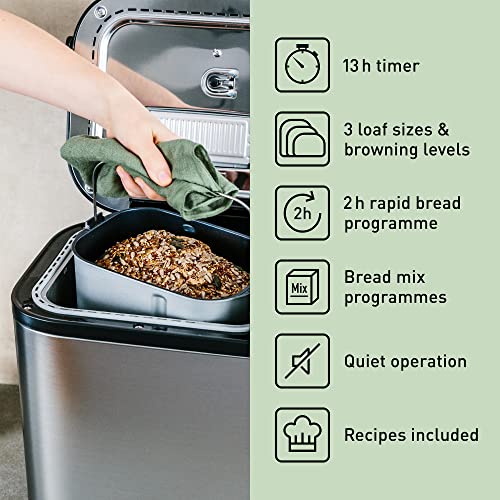 Panasonic SD-YR2550SXC Fully Automatic Breadmaker, Horizontal Design and Yeast Dispenser, 31 Automatic Programmes,, Dual Temperature Sensors, 13