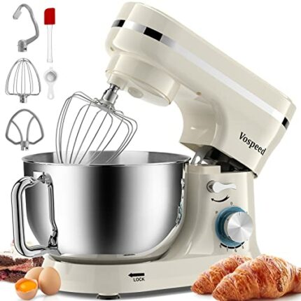 Vospeed Food Stand Mixer Dough Blender, 5 QT 1000W Electric Cake Mixer with Bowl, Beater, Hook, Whisk, Egg Separator & Silicone Spatula, Dishwash