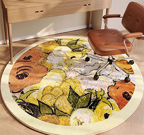 Liveinu Office Chair Mat for Hardwood & Tile Floor, Round Computer Gaming Rolling Chair Mat, Under Desk Low-Pile Rug, Large Anti-Slip Floor Prote