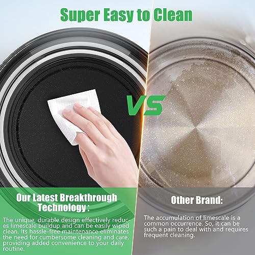 Haooair Kettle, 1.5 Liter Electric Kettle with Green LED, Easy to Clean Glass Kettle, Fast Boil Quiet, BPA-Free, Boil-Dry Protection (Gifts: Blac