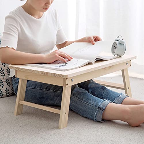 LZQDM Pine Wood Folding Laptop Desk Portable Lap Table For Study And Reading Home Lazy Bed Desk Home Furniture