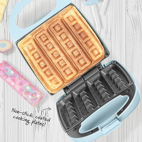 Giles & Posner EK5419NGSBL Stick Waffle Maker – Mini Belgian Waffle Maker with Non-Stick Plates for Easy Cleaning, Non-Slip Feet, 3 Min Preheat T