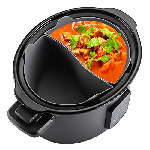 Essbhach Slow Cooker Divider Liners for Crockpot 6QT/6.5Litre, Silicone Insert, BPA Free, Dishwasher Safe, Slow Cooker Accessories Cooking Liner