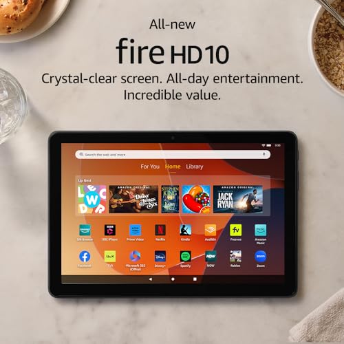 All-new Amazon Fire HD 10 tablet, built for relaxation, 10.1" vibrant Full HD screen, octa-core processor, 3 GB RAM, up to 13-h battery life, lat