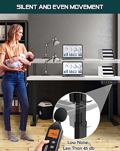 Subhtoh Electric Standing Computer Desk Frame for Home Office Table Leg, Adjustable Height Stand Up Desk Base with Memory Controller,Sit Stand De