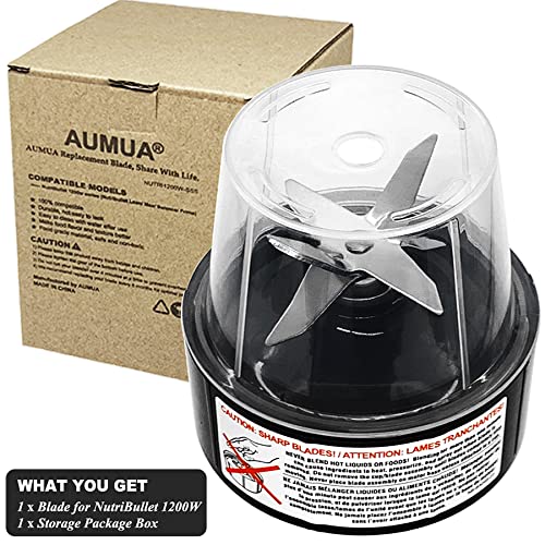AUMUA Spare Blade for NutriBullet 1200 Series Blender, 6 Fins Replacement Blade Part Compatible with NutriBullet 1200W Balance/Lean Extractor