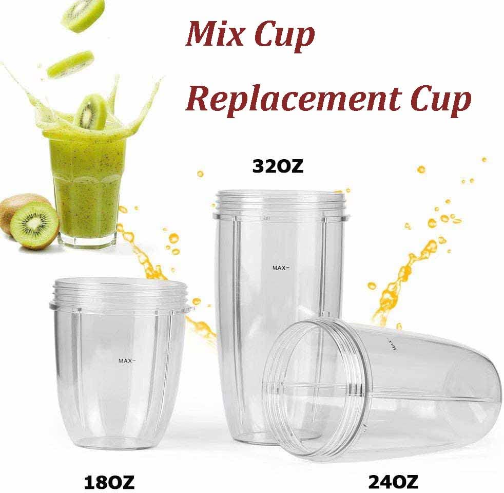 DDSHUN 18oz Juicer Cups Large Cups Clear Blender Cups Compatible for Nutribullet Replacement Parts 600W/900w Blender Juicer Accessories for Nutri