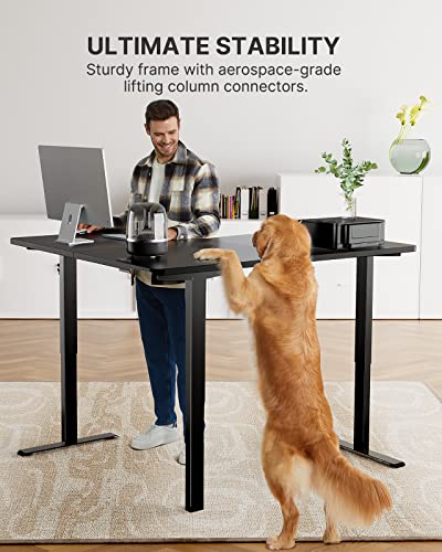 Marsail L Shaped Standing Desk, 63x55 Inch Standing Desk Adjustable Height with 4-in 1 Electical Outlet, Electric Standing Desk Stand up Desk for