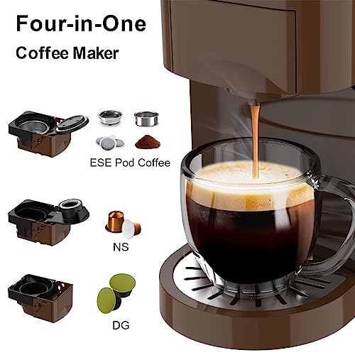 KOTLIE Espresso 4in1 Coffee Machine for Nespresso Original/Dolce Gusto/L’OR/Starbucks/Ground Capsule and ESE Coffee Pods,19 Bar Automatic Coffee