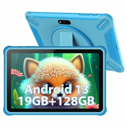 YOTOPT 10" Kids Tablet, Android 13.0, 19GB RAM 128GB ROM (SD Expandable), Parental Controls, HD IPS Screen, Quad Core, 5MP+2MP, WiFi, Bluetooth,