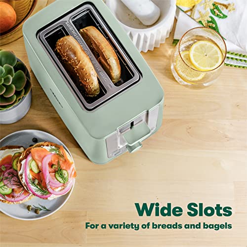 BELLA 2 Slice toaster, Stainless Steel and Sage