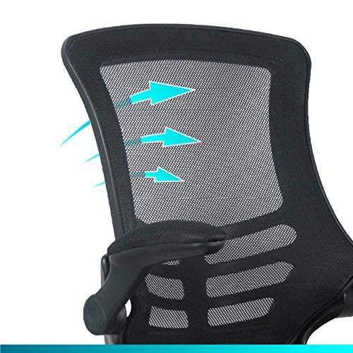 Office Hippo Mesh Operator Office Chair, Height & Tilt Adjustable Ergonomic Chair with Tension Control, Flip Up Arms, Computer Chair for Daily Us