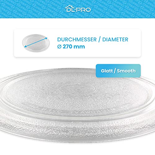 DL-pro Universal Microwave Plate 27 cm Smooth Turntable Plate Glass Plate Glass Plate Glass Turntable 270 mm Round for Microwave Microwave