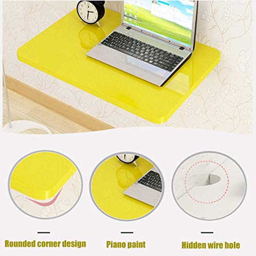 MYYINGELE Foldable Wall Mounted Laptop Table Fold Down Dining Table for Small Space Wood Home Office Computer Desk, Black, 80 * 40cm/31 * 16in