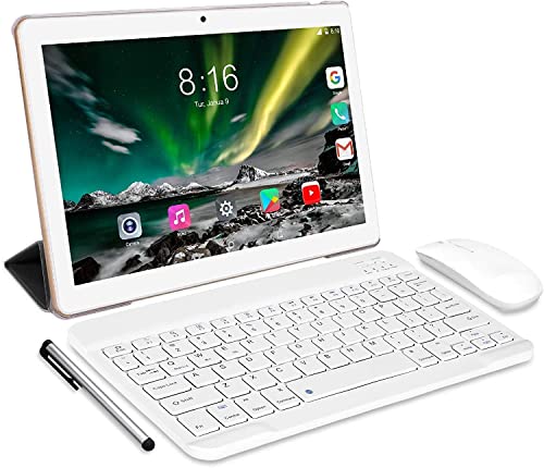 Tablet 10 Inch 8 Core - TOSCIDO Android 10.0,4G LTE Tablets,4GB of RAM and 64 GB Expandable to 128GB,Dual SIM,GPS,WiFi,Bluetooth Keyboard,Mouse,T
