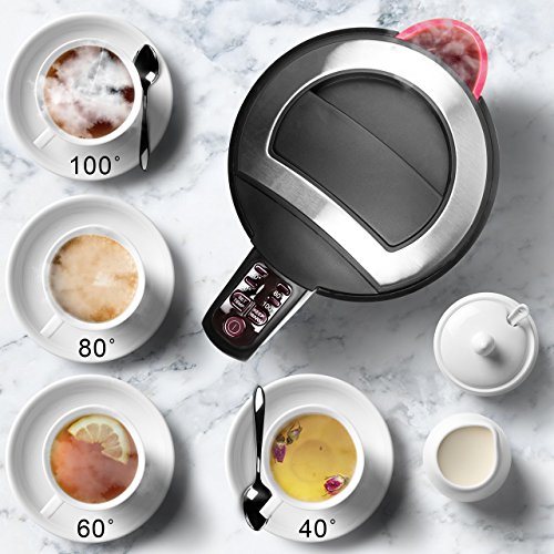 Duronic Electric Kettle EK30 BK | 3KW Variable Temperature Control | BLACK | 1.5L Fast Boil 3000W Eco Kettle | Keep Warm Function | Energy Effici