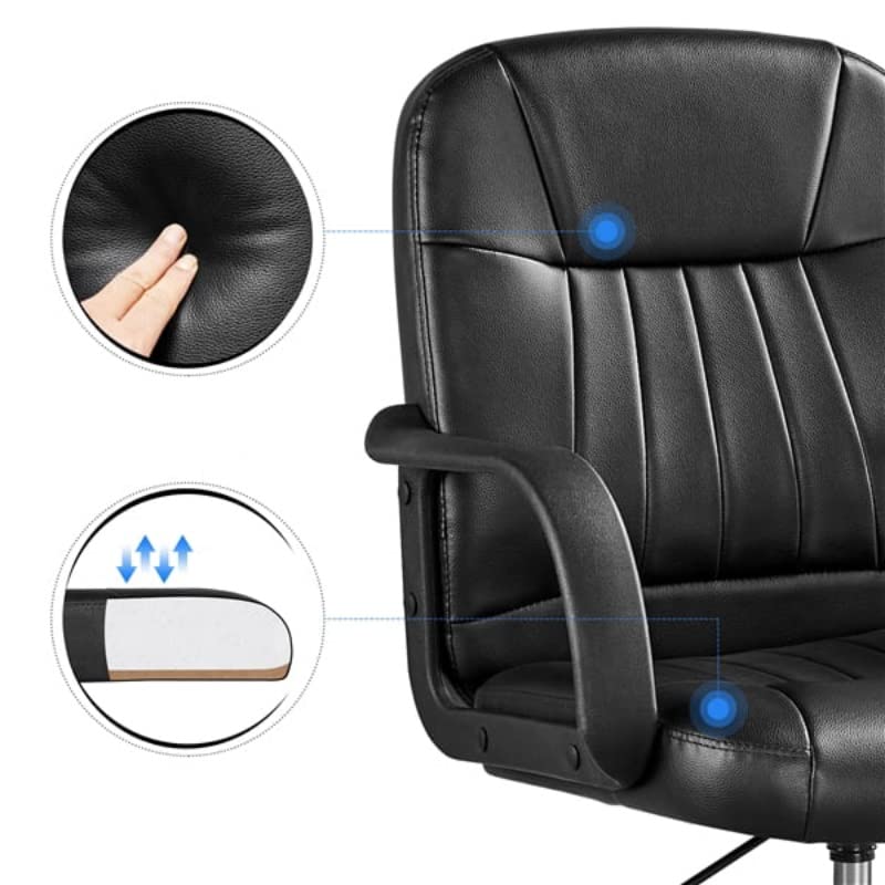 LUKEO Adjustable Faux Leather Swivel Office Chair