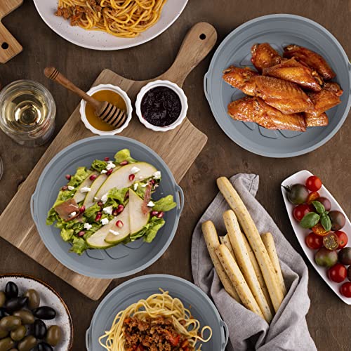 Pietuley 2pcs Foldable Air Fryer Liners Reusable, Silicone Pot Insert for Tower Basket for COSORI Tray for Ninja Mould Pan Air Fryer Accessories