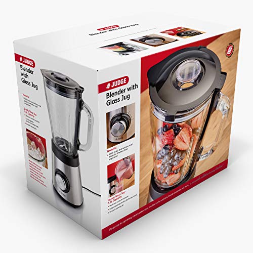 Judge JEA84 Glass Jug Blender 1.5L Smoothie Maker 500W- 2 Year Guarantee