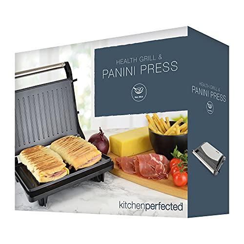 KitchenPerfected Health Grill and Panini Press - Black Steel - E2701BK
