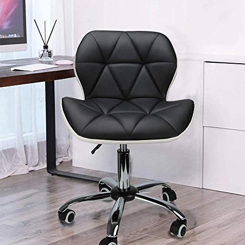 RZiioo Office Chair, PU Leather Desk Chair for Home Adjustable Height Swivel Chair Comfy Padded Computer Chair with Chrome Base Home Office Furni