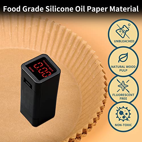 Air Fryer Liners 50pcs, 7.9 inch Disposable Air Fryer Liners Non-Stick Air Fryer Paper Liners, Food Grade Parchment Baking Paper Liner Oil-Proof,