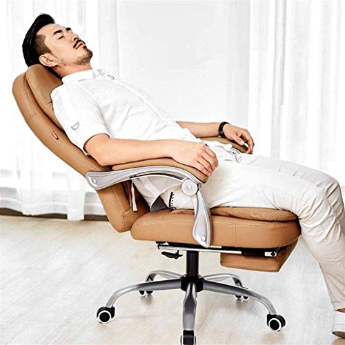 HJW Office Desk Chair Adjustable High Back Ergonomic Computer Recliner Home Office Chairs with Footrest Armchair