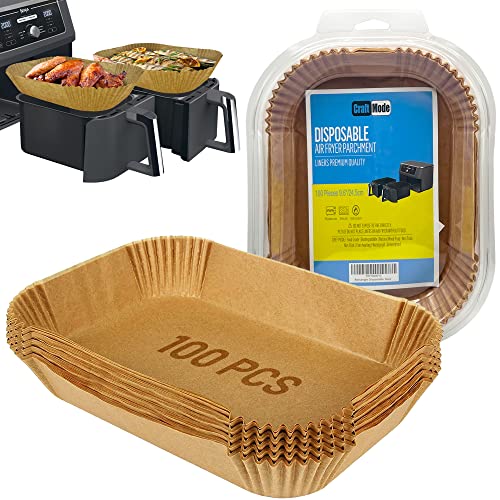 Air Fryer Liners Disposable 24.5cm/9.6in Disposable for Ninja Dual Parchement Paper Ninja Dual AF400UK AF300UK Ninja DZ201 (24.5CM/9.6 INCH Round