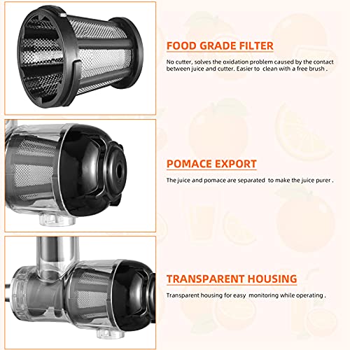 Gdrtwwh Juicer Attachment for All KitchenAid Stand Mixer, Slow Juicer Citrus Juicer Accessories, Chew Juicer Attachment Vegetable and Fruit