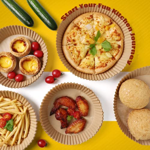 DJEIZME Air Fryer Liners,Air Fryer Paper Liners,Air Fryer Accessories,Oil Proof,Waterproof,Suitable for Air Fryer Steamer,Microwave Oven, 50PCS