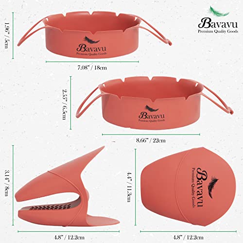 Bavavu 4-Pcs Set Silicone Air Fryer Liners and Potholder Mitts, Replacement for Parchment Paper, Suitable for Oven and Microwave – Terracotta