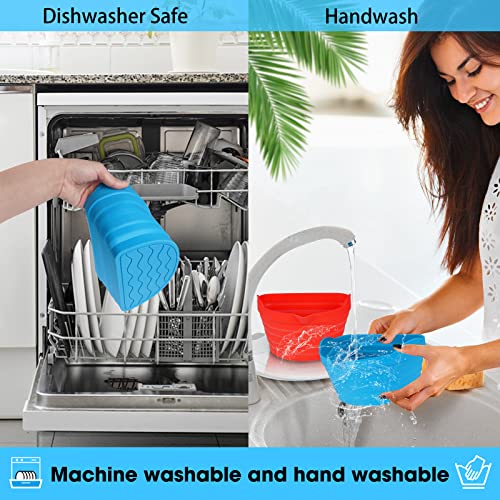 Slow Cooker Liner Silicone, 2pcs Food-Grade Silicone Slow Cooker Divider Liners Reusable Slow Cooker Accessories Fit 6-8 Quarts Crockpot, Leakpro