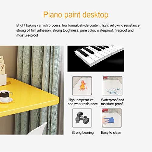 VOCD Wall-Mounted Folding Table, Drop-Leaf Kitchen Heavy Duty Fold Down Dining Table, Study Table Workstation for Home Office - Blue