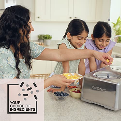 Cuisinart Ice Cream and Gelato Maker | Makes Ice Cream, Gelato, Sorbet, Frozen Yoghurt in 40 Minutes | No Need to Pre-Freeze Bowl | Stainless Ste
