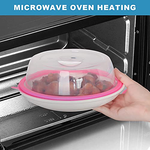 Hwtcjx 6 Pcs Microwave Cover, Plate Covers, Microwave Lid, Microwave Food Cover, Silica Gel + PP, Safe and Non-toxic, Easy to Clean, for Refriger