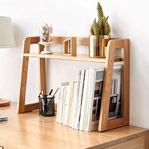 NXYJD File Racks Simple Desk Organizer for Office and Home, Desk Tidy Wood Bookshelf, Desktop Bookshelf Counter Top Bookcase for Book