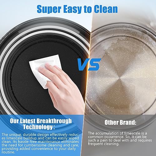 Haooair Electric Kettle, 1.5 Liter Easy to Clean Glass Kettle with Blue LED, Fast Boil Quiet, BPA-Free, Boil-Dry Protection