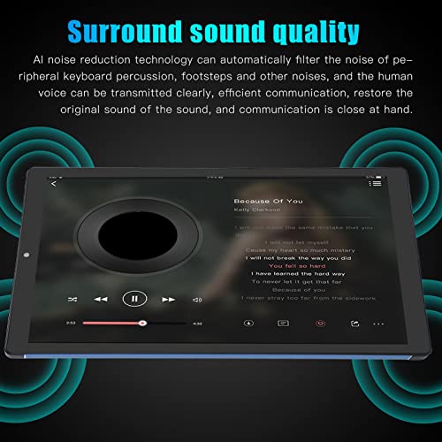 SUNGOOYUE 10.1 Inch 128GB Tablet, 6GB 128GB 10 Core CPU 8800mAh Dual Band 5G WiFi Type C MT6592 Tablet for Android 12-100‑240V (Blue) (UK Plug)