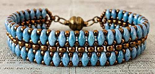 20 Grams (0,71 Ounces) am Czech Two-Hole Seed Beads SuperDuo 2.5x5mm Chalk White with White Luster