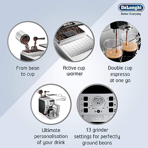 De'Longhi Fully Automatic Bean to Cup Coffee Machine ECAM22.110.SB, 220 W, 1.8liters
