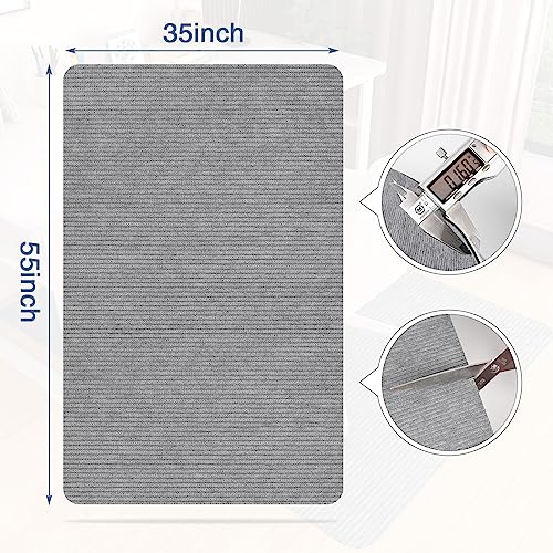 Corduroy Chair Mat for Hardwood Floor, 55"x35" Office Chair Mat Desk Chair Mat for Rolling Chair, Large Anti-Slip Backing Low-Pile Office Rug Flo