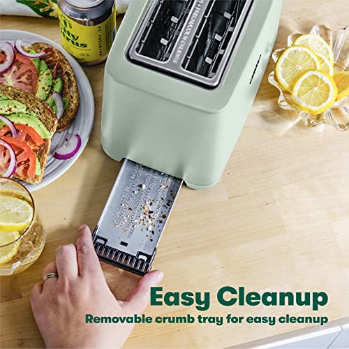 BELLA 2 Slice toaster, Stainless Steel and Sage