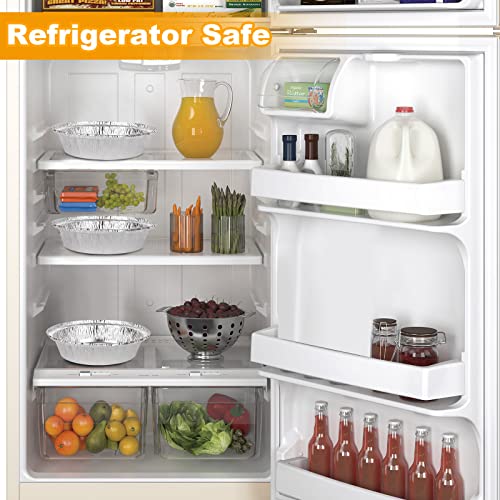 JMIATRY 100 Pcs 7 Inch Round Foil Trays, 720ML Air Fryer Tin Foil Trays, Oil-Proof Non-Stick Aluminum Foil Trays Round for Baking, Cooking, Oven