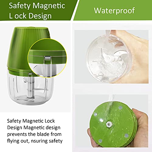 Electric Mini Garlic Chopper,LolStore Mini Chopper Electric,Garlic Press Easy Clean,Electric Garlic Chopper for Nut Fruit Vegetable Food (250ml)