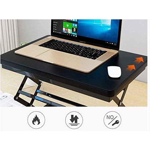 JJDNZ Compact & Solid Aluminum Standing Desk, Desktop Platform Height Adjustable w/Smooth Air Assist, Instant Sit Stand Converter & Dual Monitor
