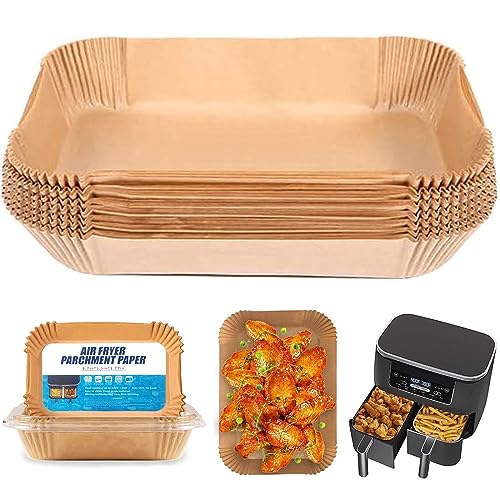 Air Fryer Liners for Ninja Dual Disposable Air Fryer Liners Rectangular 100PCS Disposable for Ninja Dual Air Fryer Compatible with Ninja Microwav