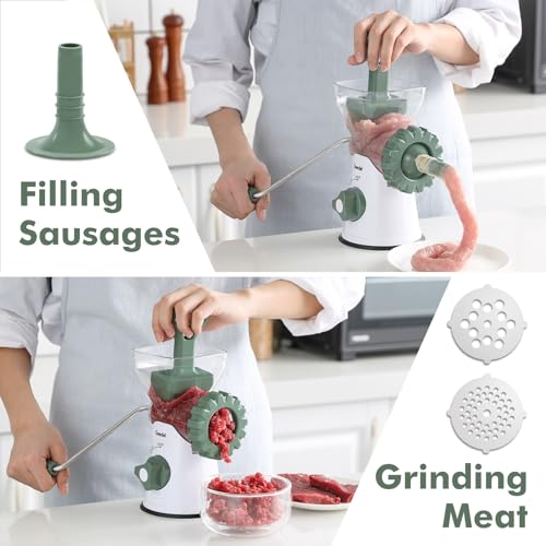 Geedel Meat Mincer Grinder and Sausage Maker Machine,Easy Cleaning & Fast Cutting Manual Meat Grinder,Suitable for Ground Meat, Sausage, Churros,
