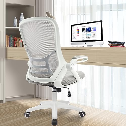 Office Chair Ergonomic Mesh Swivel Computer Task Desk Chair Comfortable, Flip-up Arms, Adjustable Height, Black
