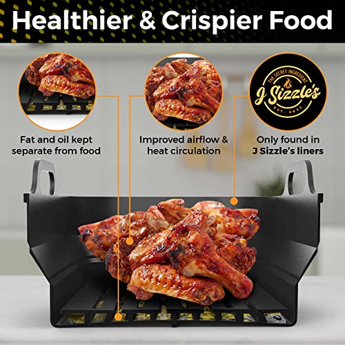 J Sizzle's - 2 x Silicone Air Fryer Liners for Ninja Air Fryer Dual, Air Fryer Silicone Liner for Ninja Air Fryer Accessories, Airfryer Accessori